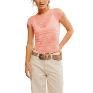Women's Free People Ready To Go Lace Shirt XSmall Pink
