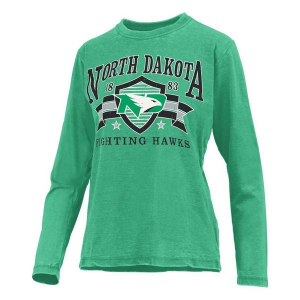 North Dakota Fighting Hawks Pressbox Women's Windsor T-Shirt Medium Kelly Green