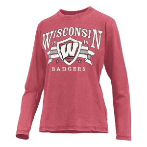 Wisconsin Badgers Pressbox Women's Windsor T-Shirt Medium Red