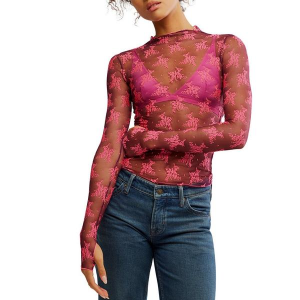 Women's Free People Two Tone Lady Lux Long Sleeve Shirt XSmall Zinfandel