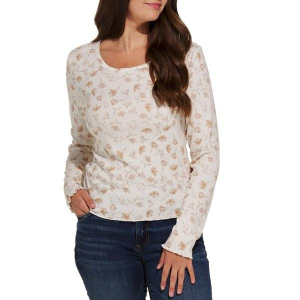 Women's Mikarose Printed Long Sleeve T-Shirt Small Dried Rose