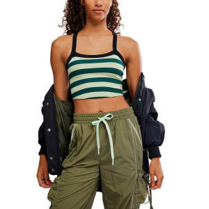 Women's FP Movement All Clear Printed V-Neck Tank Top XLarge Evergreen