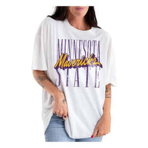 Minnesota State Mavericks Gameday Social Women's Stappen T-Shirt Medium White