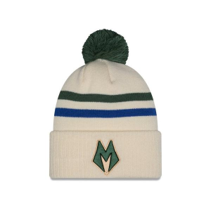 Milwaukee Bucks New Era 2025 City Edition Pom Beanie One Size Green