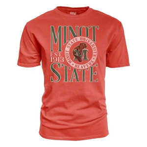 Minot State Beavers Blue 84 First Dibs T-Shirt Large Red
