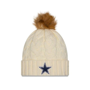 Women's Dallas Cowboys New Era Fur Pom Beanie One Size White