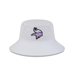 Kids' Minnesota Vikings New Era 2024 Training Camp Bucket Hat One Size White