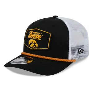 Iowa Hawkeyes New Era Cotton Patch Adjustable Hat One Size Black/White