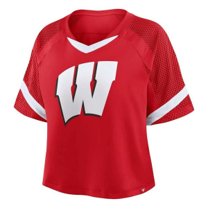Wisconsin Badgers Fanatics Women's Cropped Jersey Crop Medium Red
