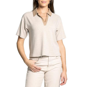 Women's Thread & Supply Calix Shirt Large Tan White Stripe