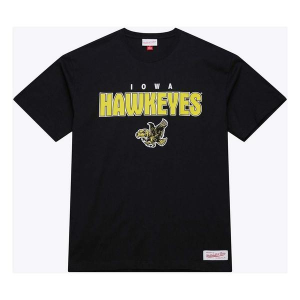 Iowa Hawkeyes Mitchell and Ness Throw it Back T-Shirt Medium Black