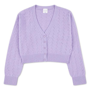 Girls' abercrombie kids Cardigan Pointelle 17/18 Lavender
