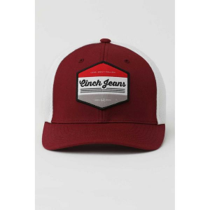 Men's Cinch Jeans Patch Stretch Fit Hat L/XL Burgandy