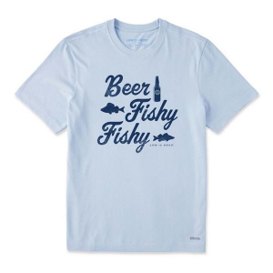 Men's Life is Good Beer Fishy T-Shirt 2XLarge Blue
