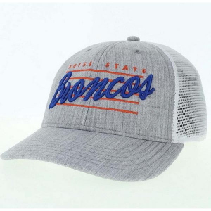 Boise State Broncos Legacy Athletic Scripty Hat Kids' Adjustable Hat One Size Grey Heather/White