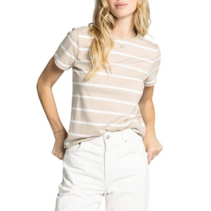 Women's Thread & Supply Asher T-Shirt Large Tan White Stripe