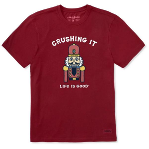 Men's Life is Good Crushing It Nutcracker T-Shirt XLarge Red