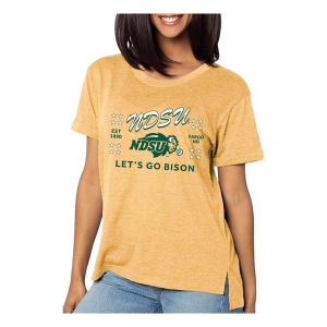 North Dakota State Bison Chicka-D Women's Frat Boy T-Shirt Small Gold
