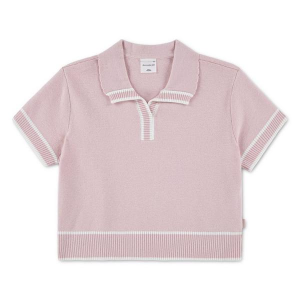 Girls' abercrombie kids Pullover Sweater Collar 17/18 Chalk Pink