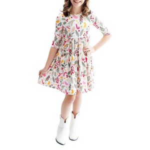 Girls' Mila & Rose Twirl Pocket Dress 3T Holly Jolly