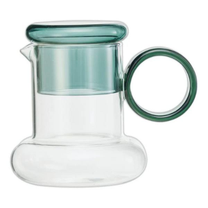Creative Co-Op 16 oz. Glass Pitcher w/ 8 oz. Green Drinking Glass