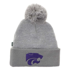 Kansas State Wildcats Legacy Athletic Pom Cuff Kids' Beanie One Size Grey Heather