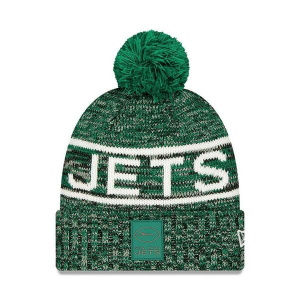New York Jets New Era 2025 Sideline Pom Beanie One Size Green