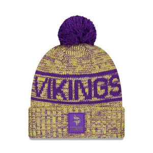 Minnesota Vikings New Era 2025 Sideline Pom Beanie One Size Purple