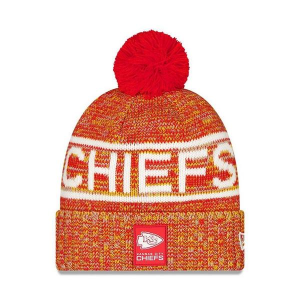 Kansas City Chiefs New Era 2025 Sideline Pom Beanie One Size Red