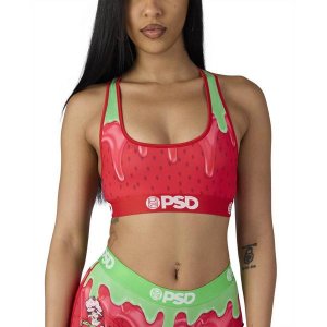 Women's PSD Strawberry Shortcake Drip Sports Bra Large Multi