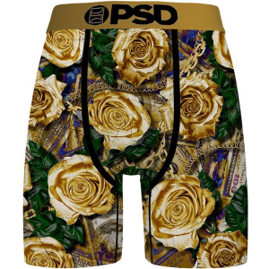 Men's PSD Roses Boxer Briefs Underwear Small Golden Petals