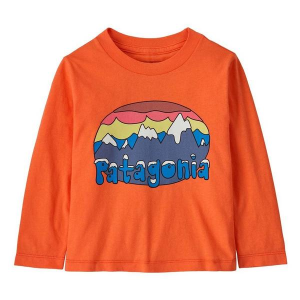 Patagonia Fitz Roy Flurries Long Sleeve T-Shirt Baby 18 mo. Orange