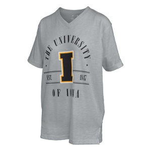 Iowa Hawkeyes Pressbox Women's Sloan T-Shirt Large Grey Heather