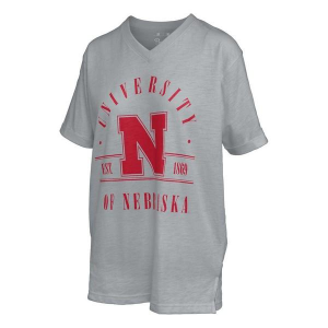 Nebraska Cornhuskers Pressbox Women's Sloan T-Shirt Medium Grey Heather