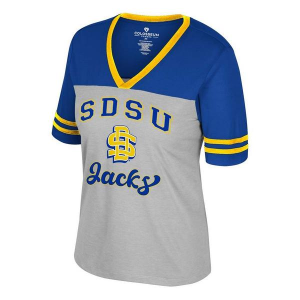 South Dakota State Jackrabbits Colosseum Women's Second Choice T-Shirt Medium Light Grey/Royal