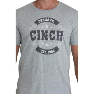 Men's Cinch Front Logo T-Shirt XLarge Grey Heather