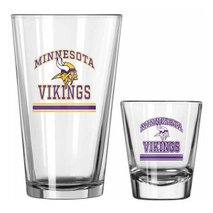 Logo Brands Minnesota Vikings Pint & Shot Glass Set
