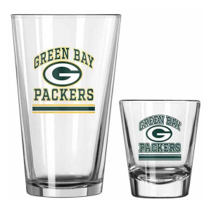 Logo Brands Green Bay Packers Pint & Shot Glass Set