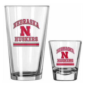 Logo Brands Nebraska Cornhuskers Pint & Shot Glass Set