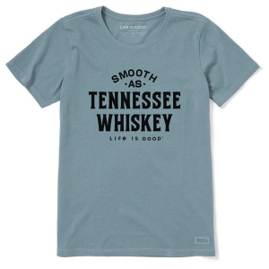 Women's Life is Good Smooth as Tennesse Whiskey T-Shirt XLarge Smokey Blue