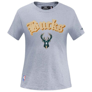 Women's Milwaukee Bucks Best Of Pro Standard T-Shirt Small Dark Grey Heather