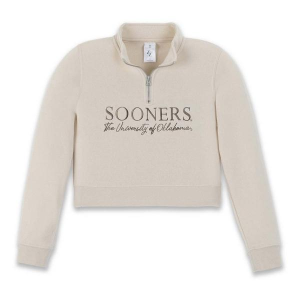 ZooZatZ Girls' Oklahoma Sooners Crop 1/4 Zip