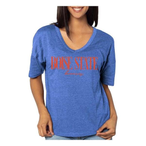 Boise State Broncos Chicka-D Women's Very Happy Script T-Shirt Medium Royal