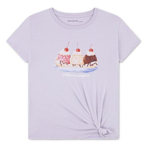 Girls' abercrombie kids Sundae Knot T-Shirt 15/16 Orchid
