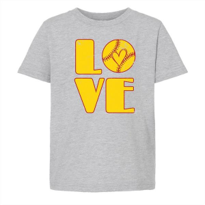 Kids' Park Bench Apparel Love Softball T-Shirt Small Grey Heather