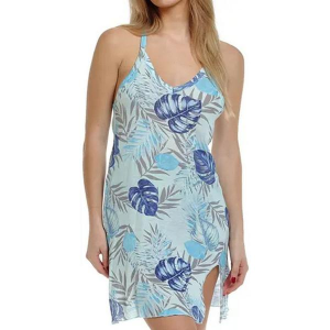Women's Lagaci Leaf a Message Strappy Dress Swim Cover Up XLarge Sky Blue