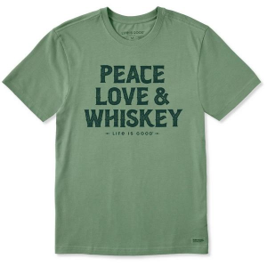 Men's Life is Good Wordsmith Whiskey T-Shirt Large Green