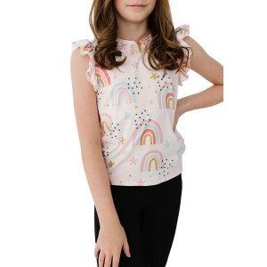Girls' Mila & Rose Ruffle T-Shirt Toddler 3T Over Rainbow