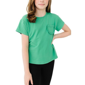 Girls' Mila & Rose Ruffle Pocket T-Shirt Toddler 4T Kelly Green