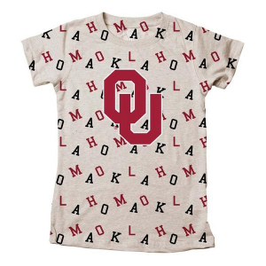 Wes and Willy Girls' Oklahoma Sooners All Over Print T-Shirt